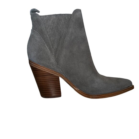 Like new! Marc Fisher LTD Gadri Pointed Toe Pull On Gray Suede Bootie Si… - Picture 1 of 8